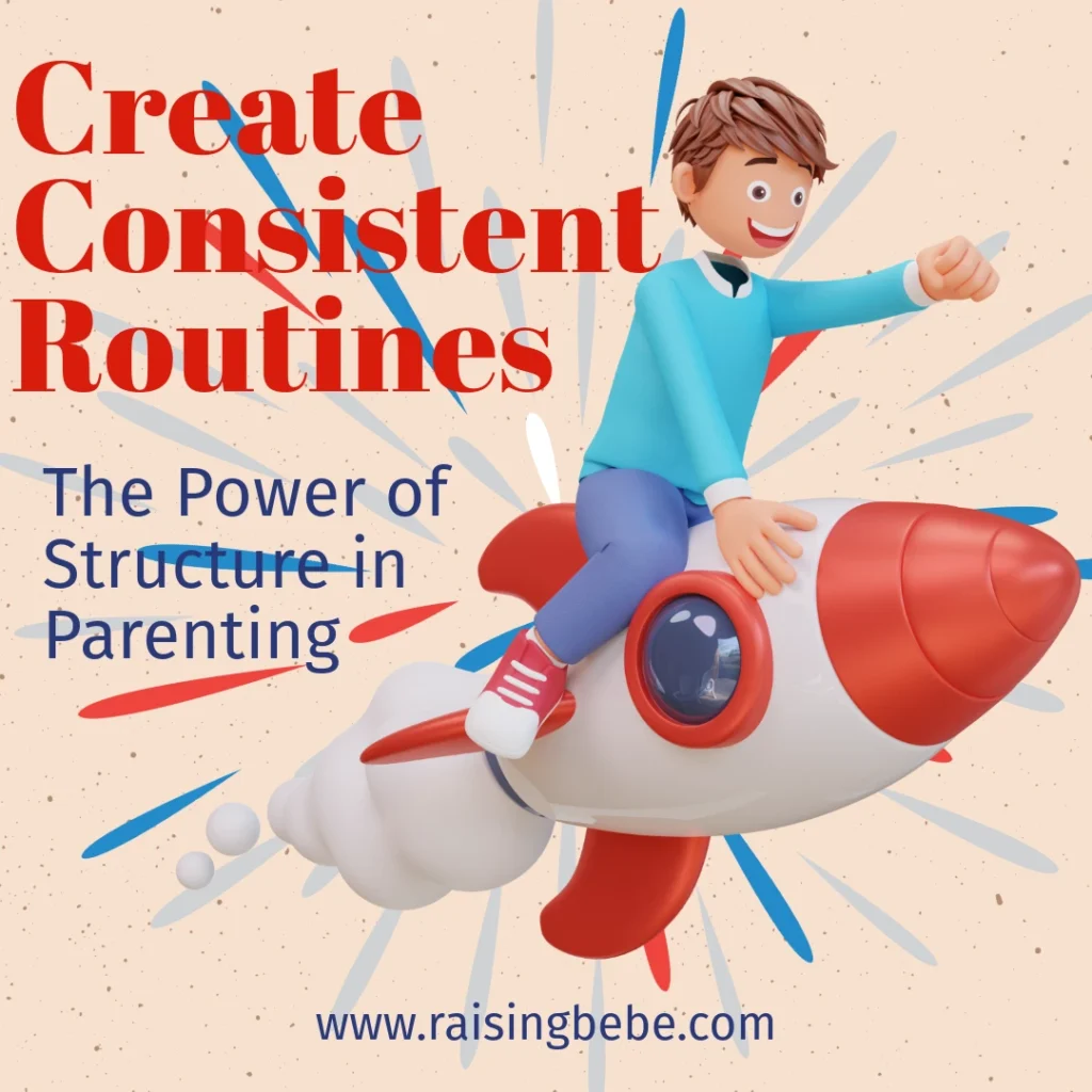 Family following a daily routine, emphasizing structure and consistency in parenting.