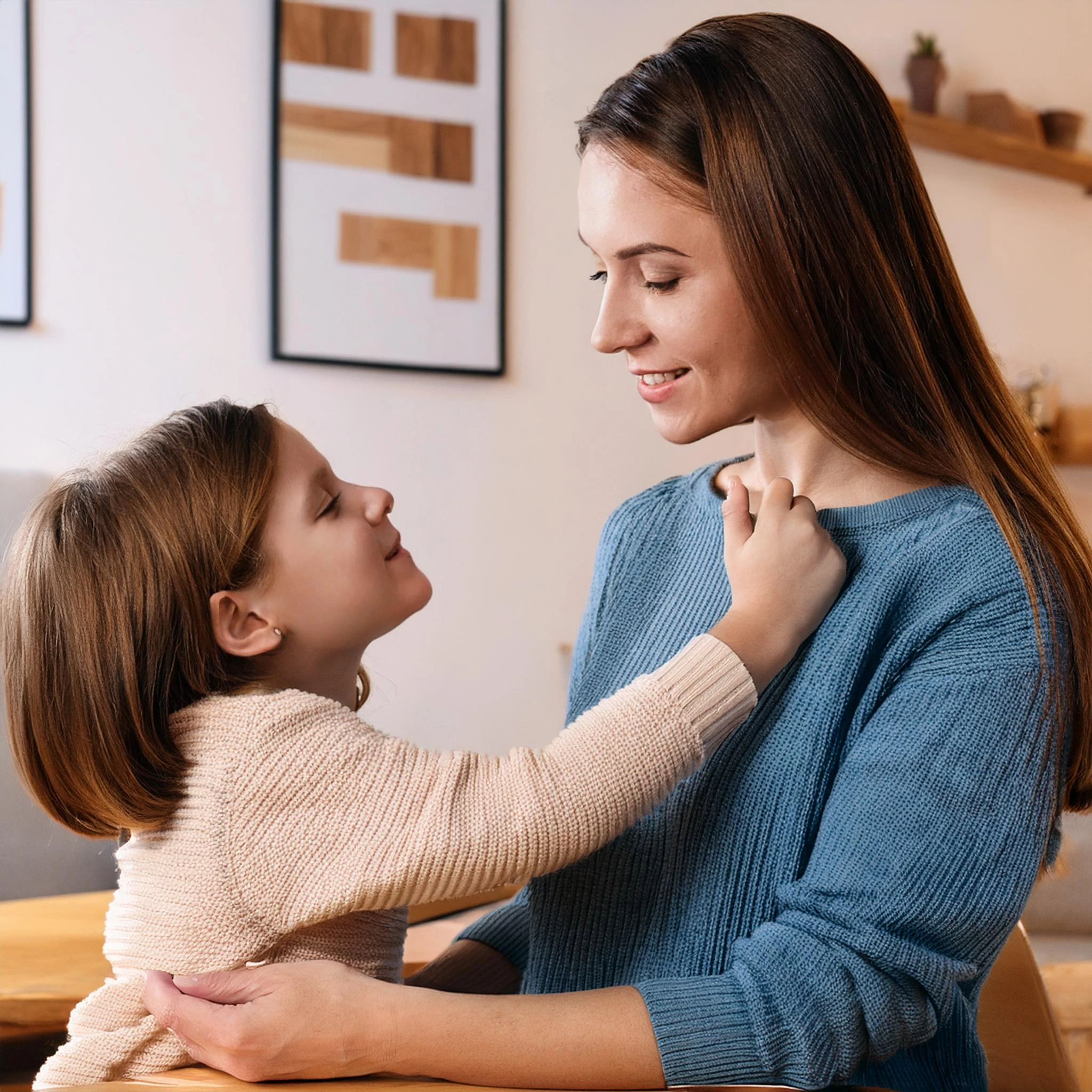 Parent and child having an open, honest conversation to build trust.