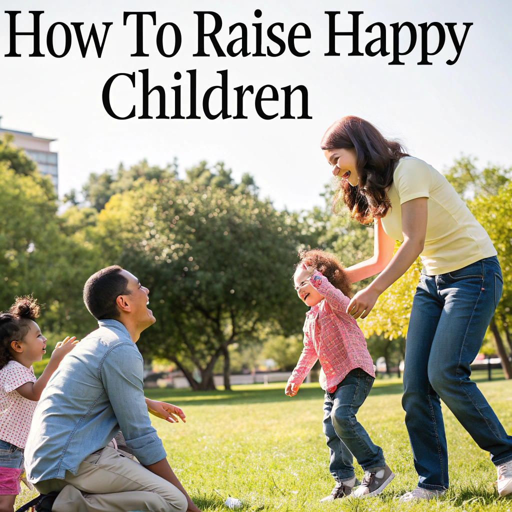 A happy family playing together in a park, with parents engaging joyfully with their children.